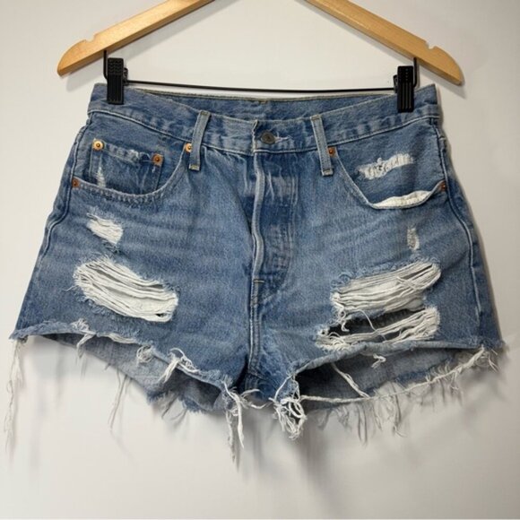 LEVI’S 501® ORIGINAL FIT HIGH RISE WOMEN'S SHORTS SIZE 28 - Picture 3 of 14